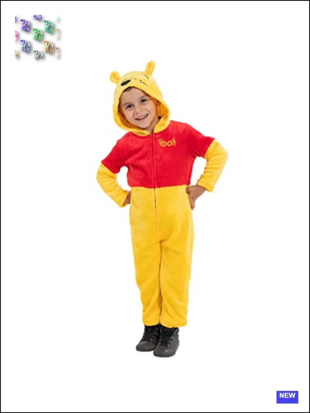 Disney Winnie the Pooh Fleece Hooded Footed Pajama Cosplay Costume for Baby